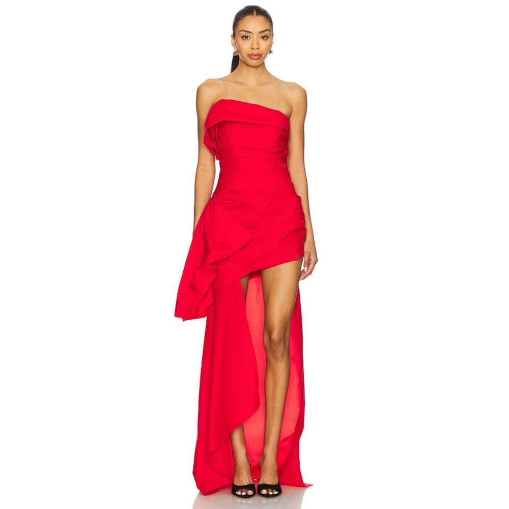 NBD The Jadis Red Elegant Black Tie Formal Romantic Drama Maxi Dress NWT $368 S